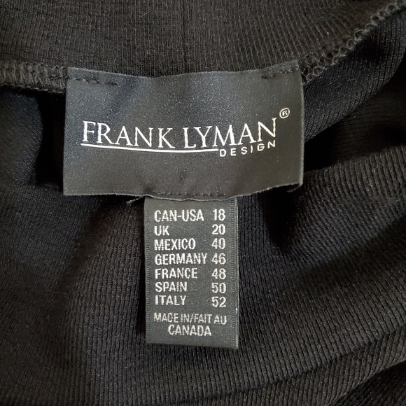 Frank Lyman Design blouse womens size 18 black jersey stretch mock neck - Picture 5 of 6